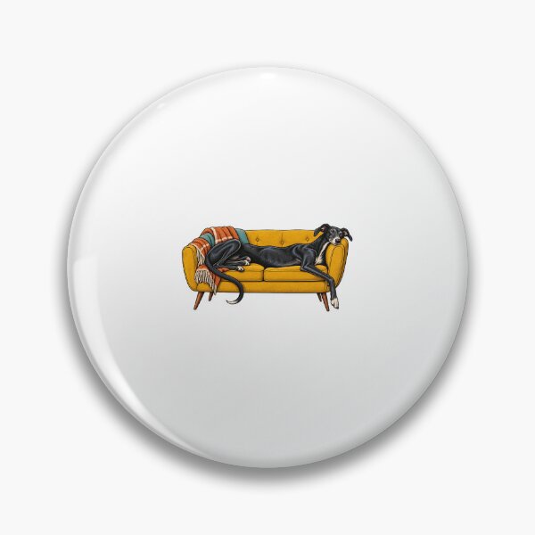 Item preview, Black Lurcher Couch Companion Retro Art designed and sold by AMICO77.