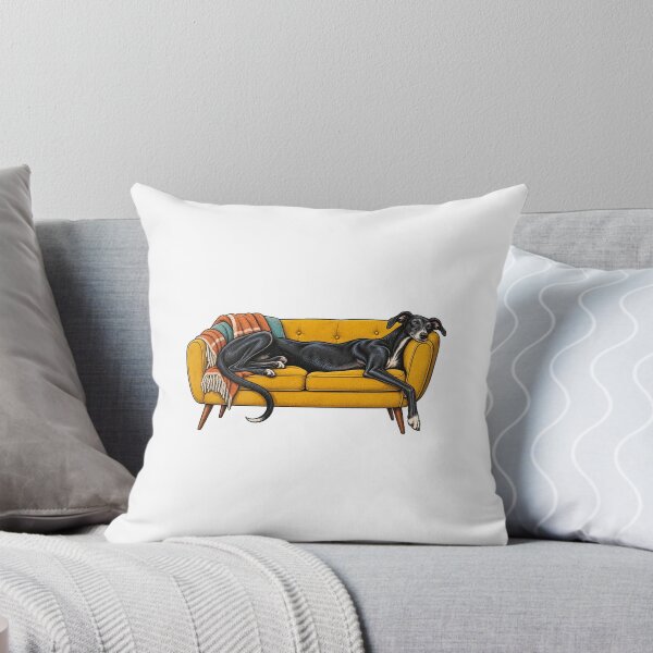 Item preview, Black Lurcher Couch Companion Retro Art designed and sold by AMICO77.