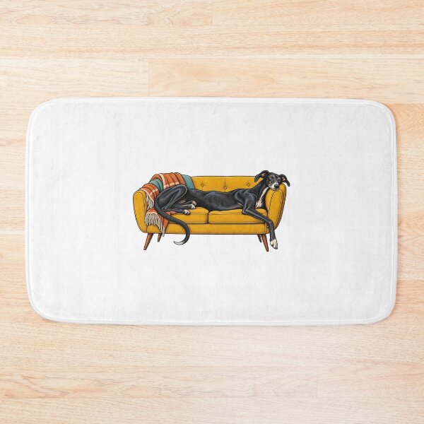 Item preview, Black Lurcher Couch Companion Retro Art designed and sold by AMICO77.