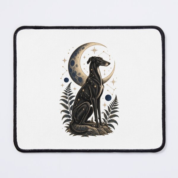 Item preview, Celestial Black Lurcher Moon and Stars designed and sold by AMICO77.
