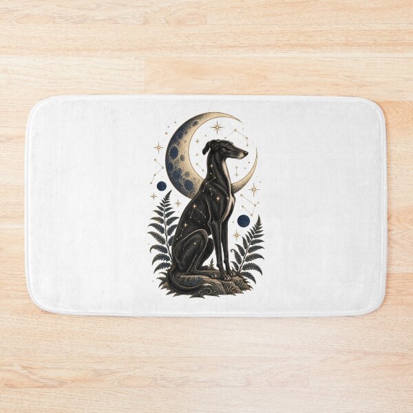 Item preview, Celestial Black Lurcher Moon and Stars designed and sold by AMICO77.