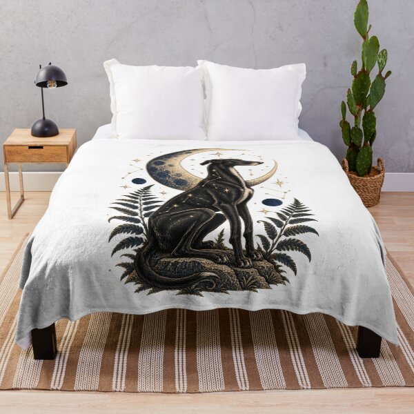Item preview, Celestial Black Lurcher Moon and Stars designed and sold by AMICO77.