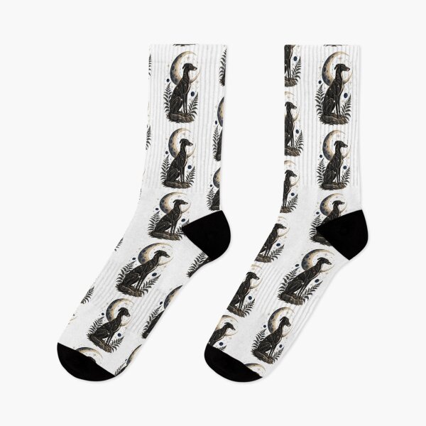 Item preview, Celestial Black Lurcher Moon and Stars designed and sold by AMICO77.