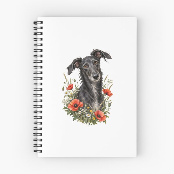 Item preview, Black Lurcher Poppy Flower Portrait designed and sold by AMICO77.
