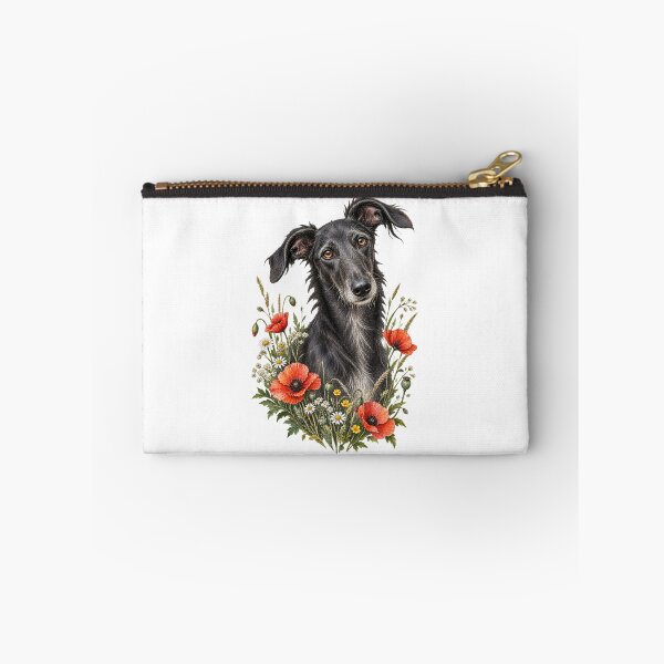 Item preview, Black Lurcher Poppy Flower Portrait designed and sold by AMICO77.