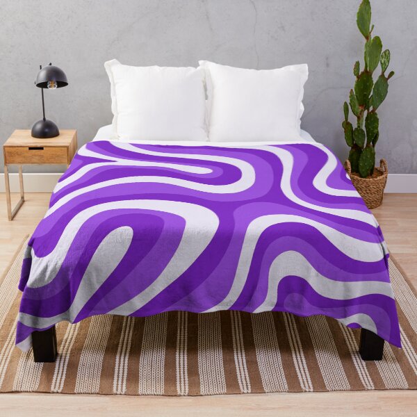 Item preview, Liquid Swirl Retro Abstract in purple tones, Cream, and White designed and sold by Differenceee.