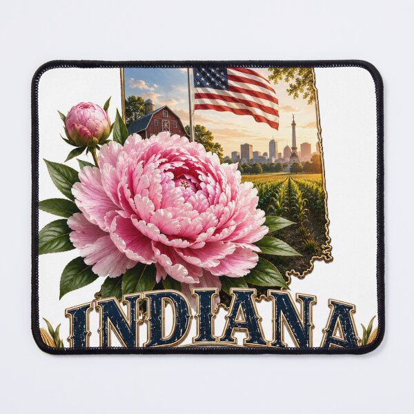 Item preview, Indiana Peony State Flower American Flag Shirt – Hoosier State Patriotic T-Shirt designed and sold by MOELYA.