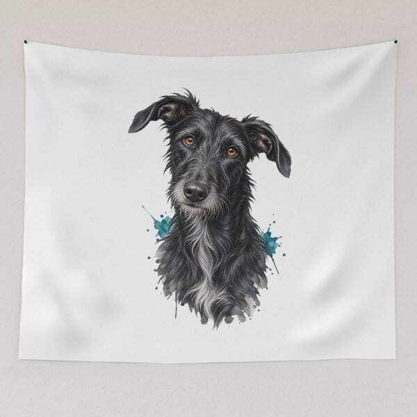 Item preview, Black Lurcher Watercolor Portrait designed and sold by AMICO77.