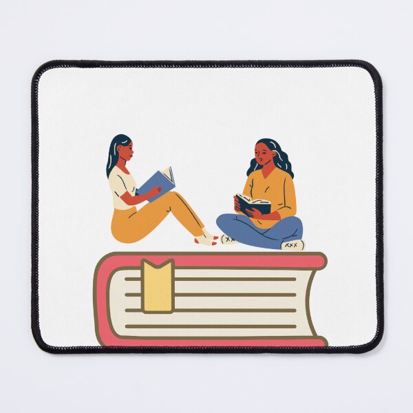 Item preview, Reading, Books, Girls reading, Study group, Education, Knowledge, Large book, Bookmark, Flat illustration, Vector design, Literature. designed and sold by Elmaliki0.