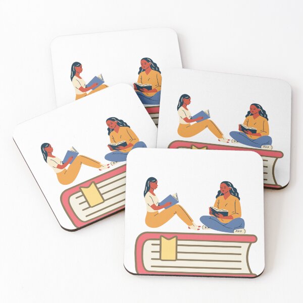 Item preview, ​Reading, Books, Girls reading, Study group, Education, Knowledge, Large book, Bookmark, Flat illustration, Vector design, Literature. designed and sold by Elmaliki0.