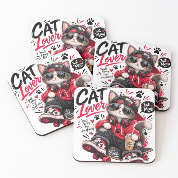 Item preview, Cool Cat Streetwear | Funny Cat Lover Skateboard T-Shirt designed and sold by ✨ Daily Vibe Studio ✨.