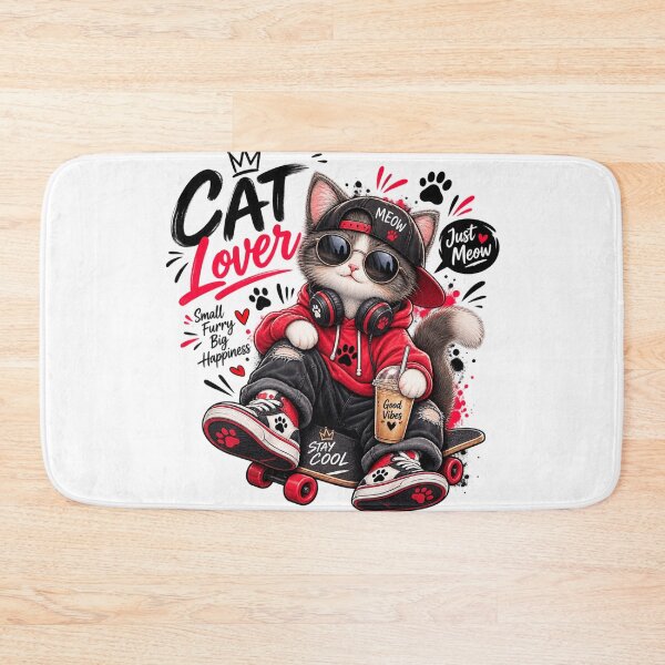 Item preview, Cool Cat Streetwear | Funny Cat Lover Skateboard T-Shirt designed and sold by ✨ Daily Vibe Studio ✨.