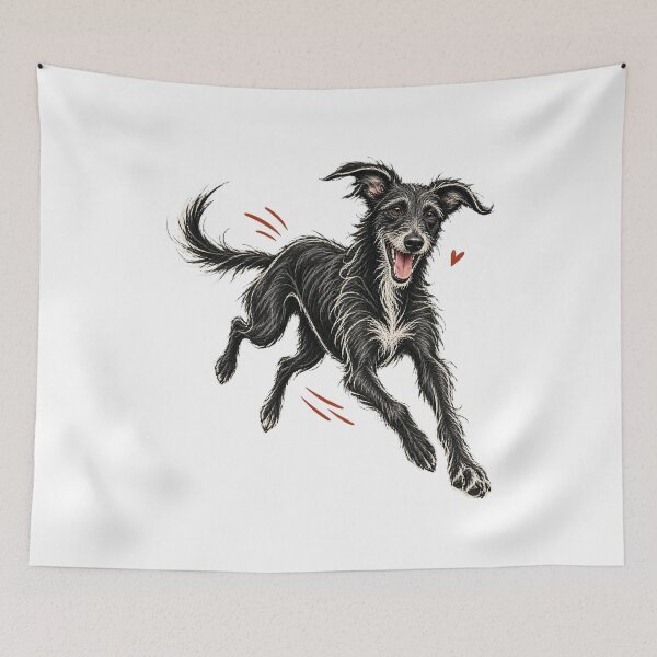 Item preview, Joyful Running Black Lurcher designed and sold by AMICO77.