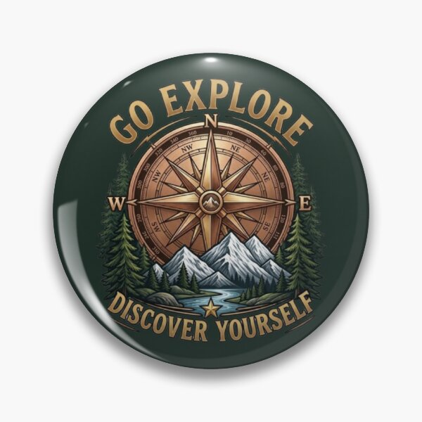 Item preview, Vintage Adventure Compass Mountain Explore — Discover Yourself designed and sold by FABIOLA1970.