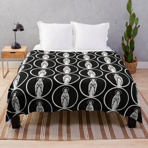 Item preview, Silhouette of the Virgin Mary in Prayer, Minimalist Style, White Outline designed and sold by MantoSagrado.