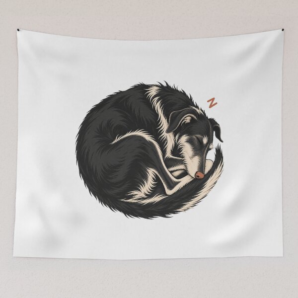 Item preview, Sleeping Black Lurcher Curled Up designed and sold by AMICO77.