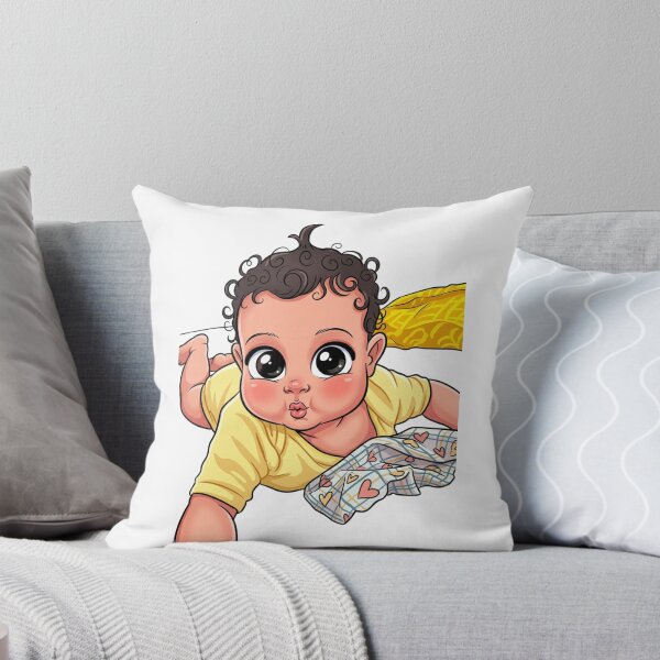 Item preview, Adorable Curly Haired Baby Cartoon Illustration  designed and sold by LC&LCPlatform.