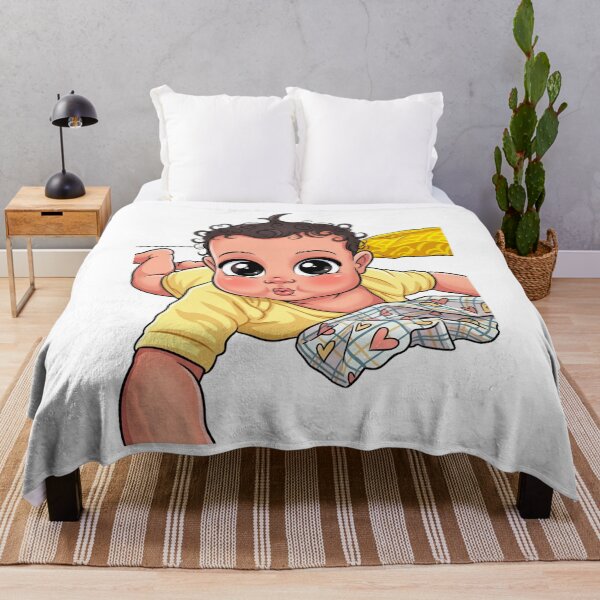 Item preview, Adorable Curly Haired Baby Cartoon Illustration designed and sold by LC&LCPlatform.