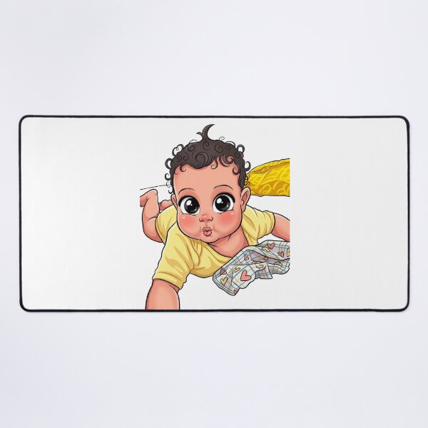 Item preview, Adorable Curly Haired Baby Cartoon Illustration designed and sold by LC&LCPlatform.