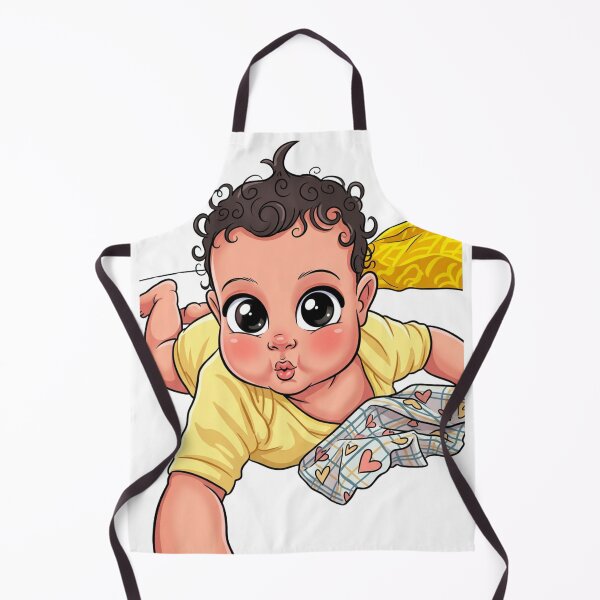 Item preview, Adorable Curly Haired Baby Cartoon Illustration designed and sold by LC&LCPlatform.