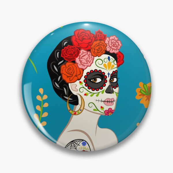Item preview, Day of the Dead Woman with Sugar Skull Makeup and Flowers designed and sold by Sveta Aho.
