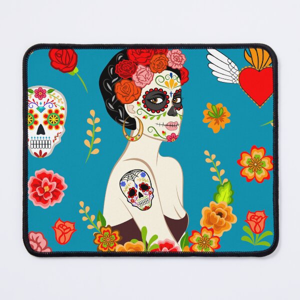 Item preview, Day of the Dead Woman with Sugar Skull Makeup and Flowers designed and sold by Sveta Aho.
