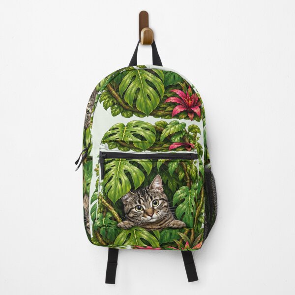 Item preview, Jungle Cat Peeking Through Tropical Leaves designed and sold by Moxie-Cat-Universe.
