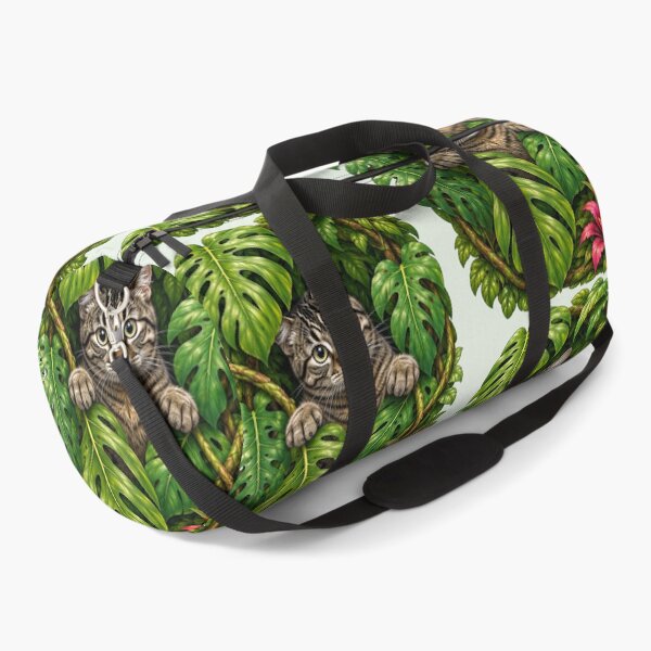 Item preview, Jungle Cat Peeking Through Tropical Leaves designed and sold by Moxie-Cat-Universe.