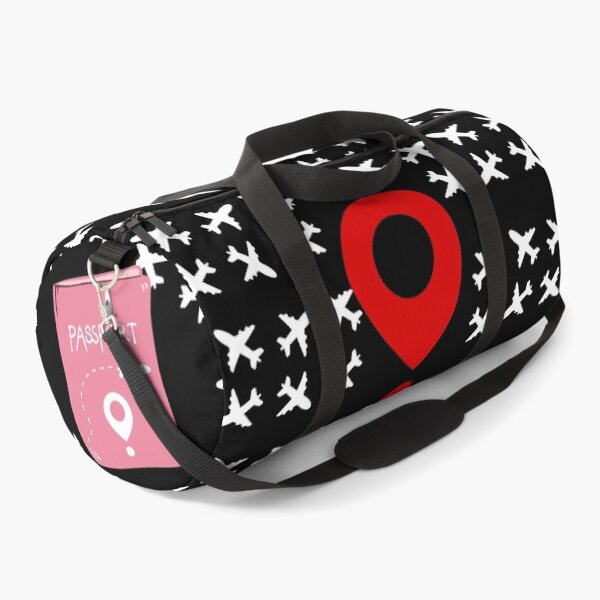 Item preview, Travel Adventure Pattern - Passport & Airplane Design - Travel Duffle Bag designed and sold by Alimehab | Graphic tees | Design & Art.