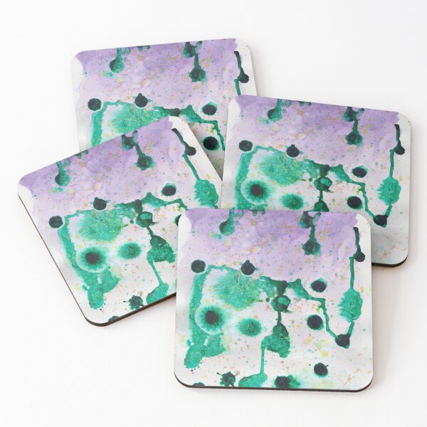 Item preview, Invisible Networks, Emerald and Lavender Abstract Watercolour designed and sold by ArithraStudio.