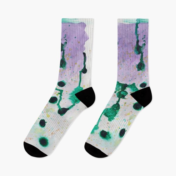 Item preview, Invisible Networks, Emerald and Lavender Abstract Watercolour designed and sold by ArithraStudio.
