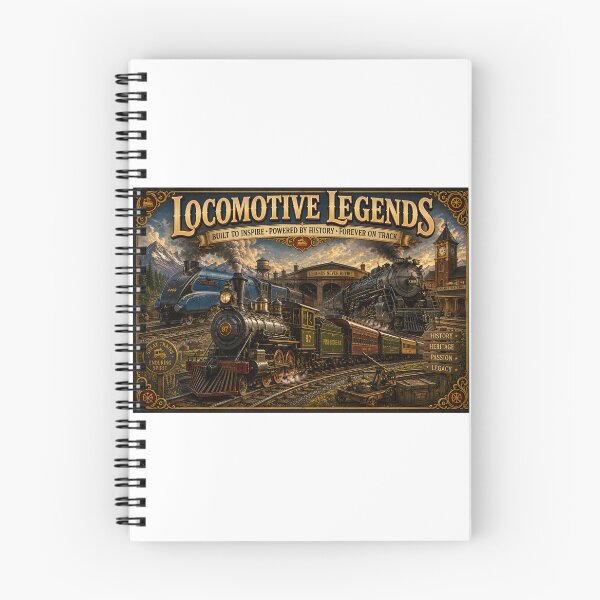 Item preview, Locomotive Legends – Vintage Steam Train Railway Heritage Poster designed and sold by ASABCreative.