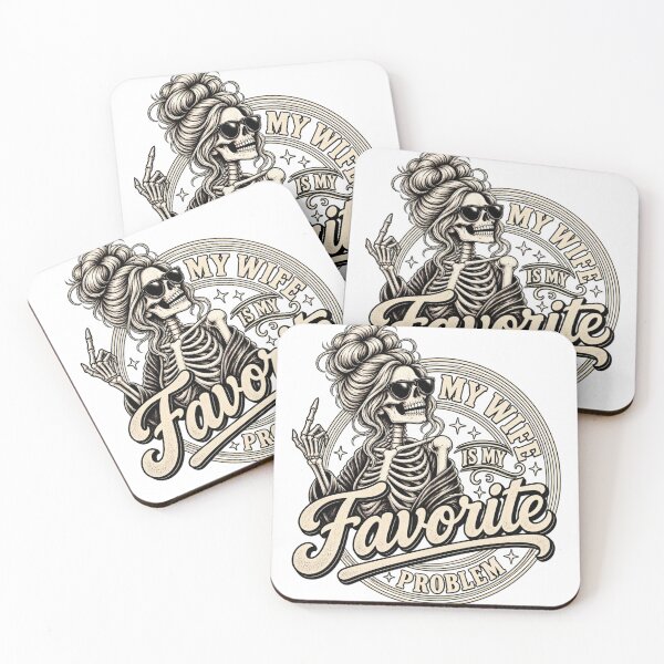 Item preview, My Wife Is My Favorite Problem – Funny Gothic Skeleton Wife Humor designed and sold by DijaMar.