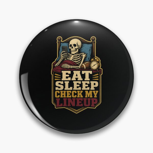 Item preview, Eat Sleep Check My Lineup Fantasy Football Skeleton designed and sold by snowry.