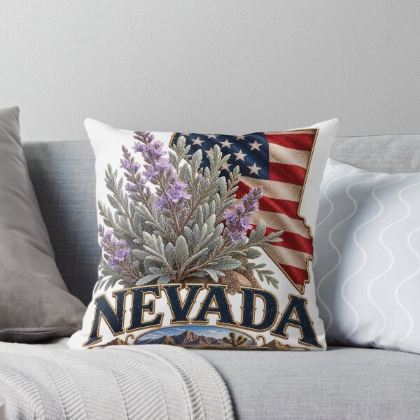 Item preview, Nevada Sagebrush State Flower American Flag Shirt – Silver State Patriotic Desert T-Shirt designed and sold by MOELYA.