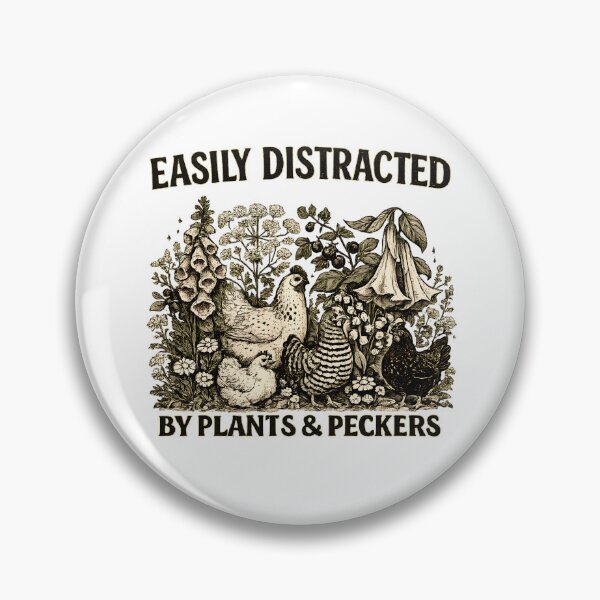 Item preview, Easily Distracted By Plants and Peckers Shirt, Chicken Lover Gift, Gardening Sweatshirt, Farm Life Sweater,  T-Shirt designed and sold by greatmar1.
