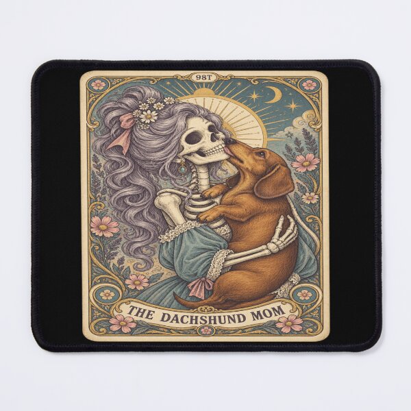 Item preview, Pastel Goth Dachshund Mom Tarot designed and sold by POD DYNASTY | Original Print On Demand T-Shirt Graphics.