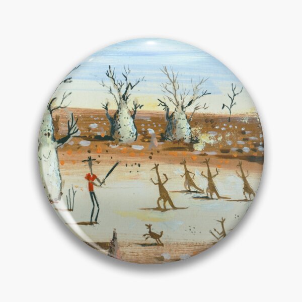 Item preview, Outback Bush Cricket Match Australian Landscape Painting designed and sold by Al Benge - NZ & Australian Art.