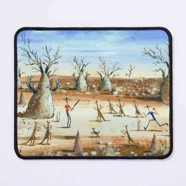 Item preview, Outback Bush Cricket Match Australian Landscape Painting designed and sold by Al Benge - NZ & Australian Art.