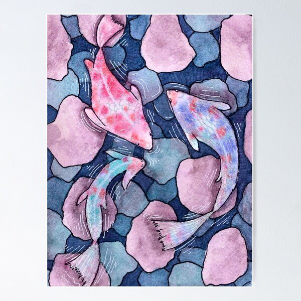 Item preview, Quiet Currents, Pastel Koi Fish Watercolour designed and sold by ArithraStudio.