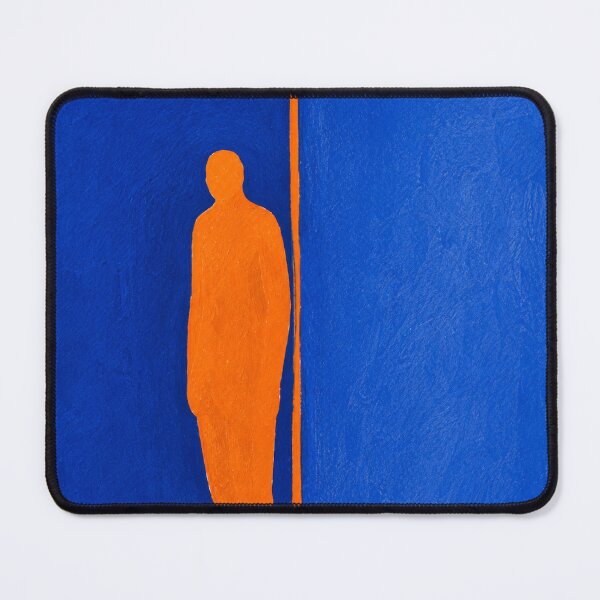 Item preview, 'Carrying Weight' – Modern Abstract Figure Art in Blue and Orange designed and sold by Moodzu.