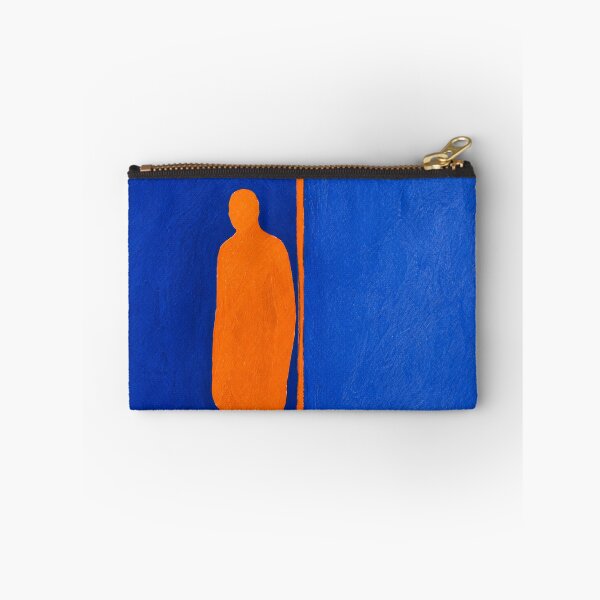 Item preview, 'Carrying Weight' – Modern Abstract Figure Art in Blue and Orange designed and sold by Moodzu.