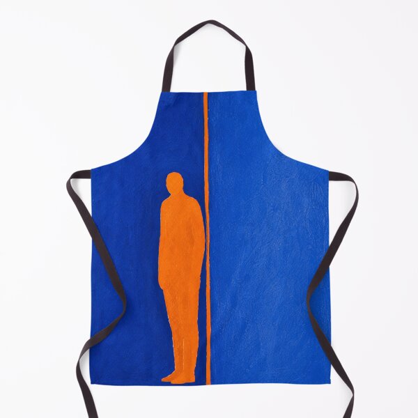 Item preview, 'Carrying Weight' – Modern Abstract Figure Art in Blue and Orange designed and sold by Moodzu.