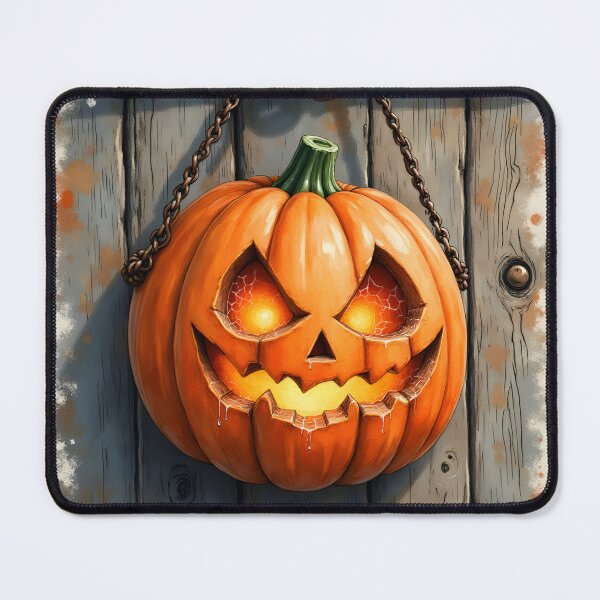 Item preview, Hanging Jack-o'-lantern on Wooden Door designed and sold by joy-Moons.