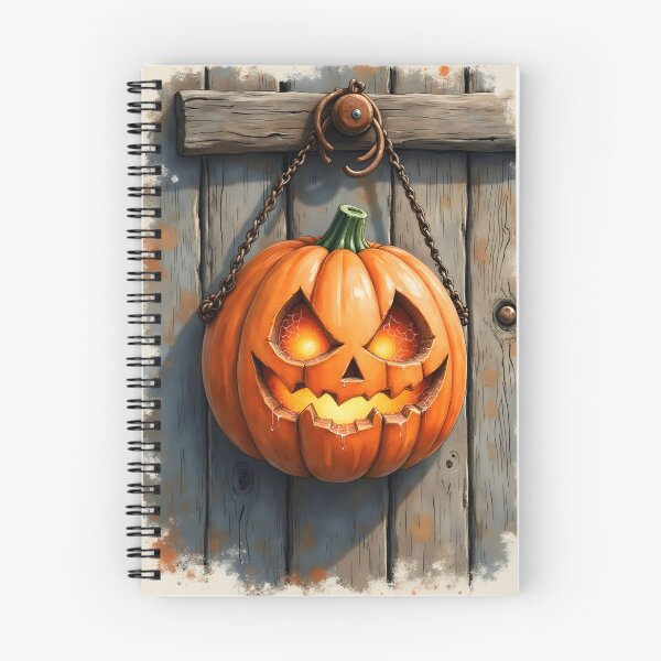 Item preview, Hanging Jack-o'-lantern on Wooden Door designed and sold by joy-Moons.
