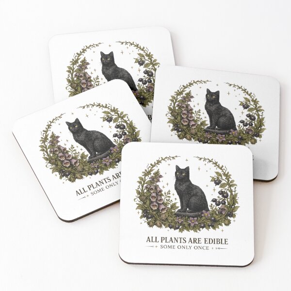 Item preview, All Plants Are Edible Shirt: Some Only Once, Black Cat Toxic Plants Botanical Graphic designed and sold by greatmar1.