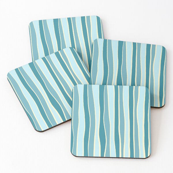 Item preview, Imperfect striped pattern- Aqua blue designed and sold by Pattern Petals.