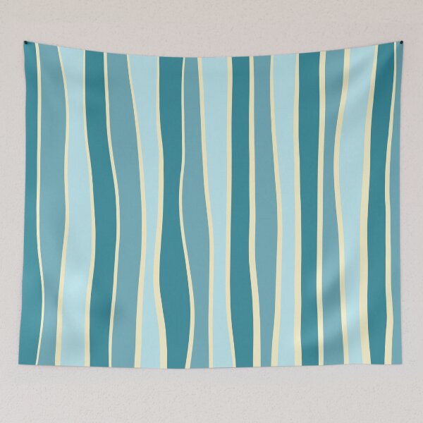 Item preview, Imperfect striped pattern- Aqua blue designed and sold by Pattern Petals.