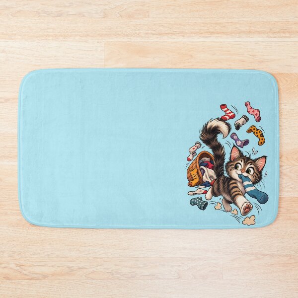 Item preview, Playful Cat and Flying Socks designed and sold by NucciCollective.