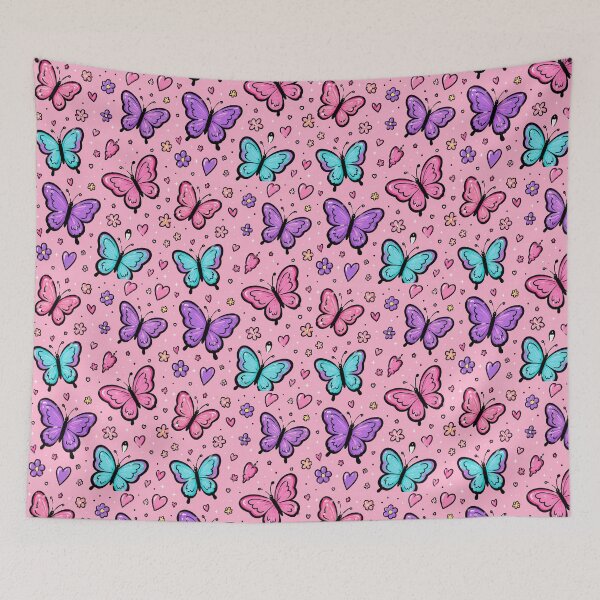 Aperçu de l'œuvre Motif papillon kawaii coloré créée et vendue par Car23314.